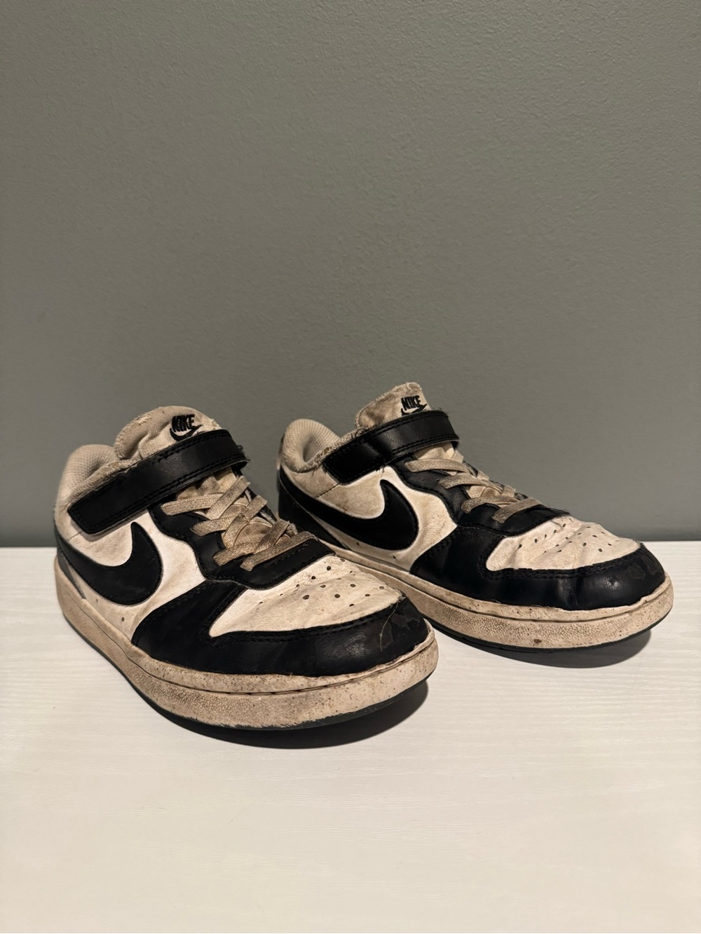 Nike Court Borough Low Recraft DV5457-131 White Black Panda Kids 2Y - Used
